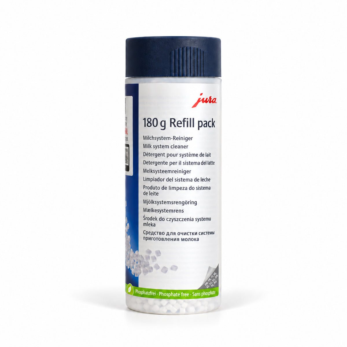 Jura Milk System Cleaner Mini Tabs 180g, front of the pack