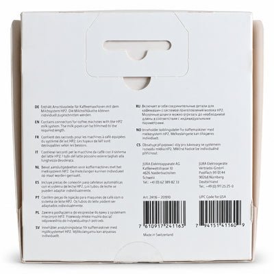 Jura Milk Pipe Set HP2, back of the pack