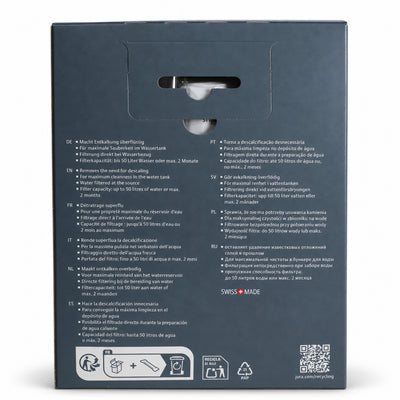 Jura Claris Smart+ Water Filter Grey 3 pack, back of the pack