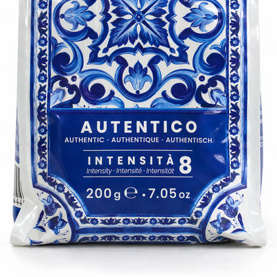 Dolce & Gabbana Bialetti Perfetto Moka Autentico Ground Coffee 200g, close-up of the label