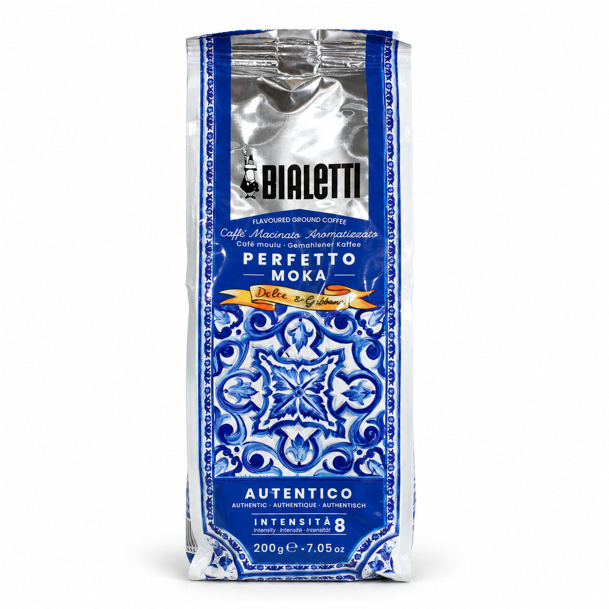 Dolce & Gabbana Bialetti Perfetto Moka Autentico Ground Coffee 200g, front of the pack