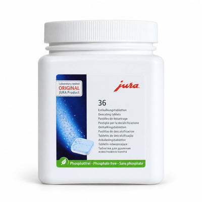 Jura Descaling Tablets 36 Pack, front of the pack