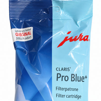 Jura Claris Water Filter Pro Blue+, close-up of the label