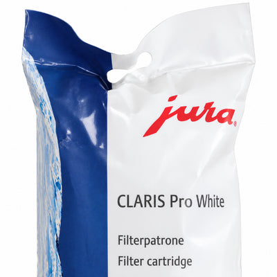 Jura Claris Water Filter Pro White, close-up of the label