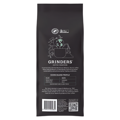 Back of bag Grinders Source coffee beans 1kg