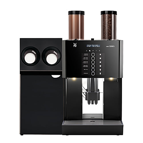 WMF-1200S-reconditioned-coffee-machine-with-WMF-milk-fridge-and-cup-holder