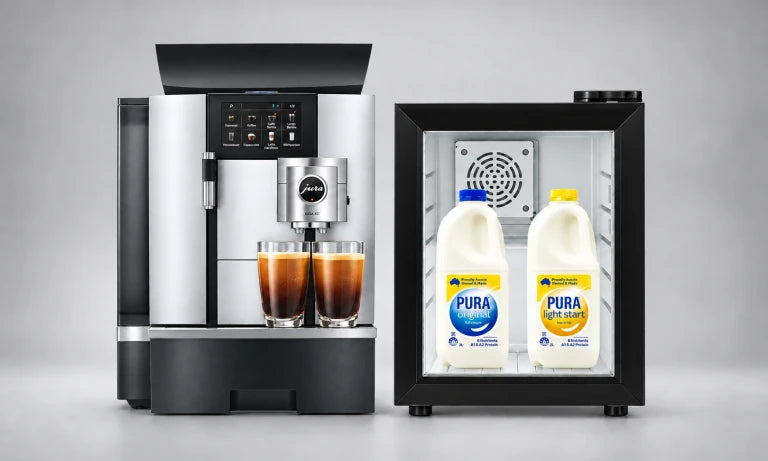 Jura GIGA X3 automatic office coffee machine with milk fridge