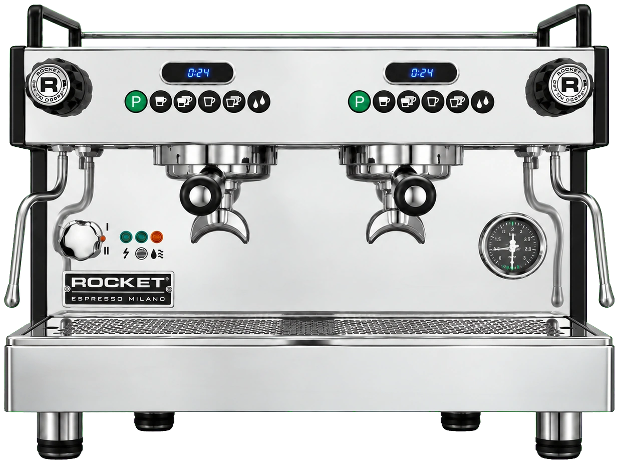 Rocket Boxer 2 group espresso machine stainless steel