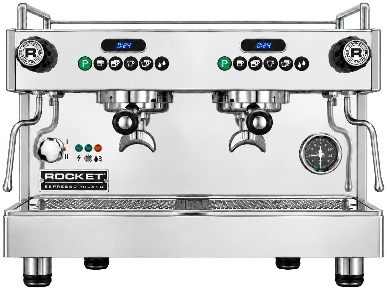 Rocket Boxer 2 group espresso machine stainless steel